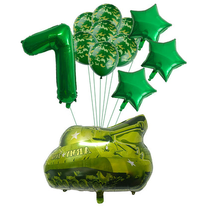 Military Tank Foil Balloon Set Boys Birthday Party Decoration 5