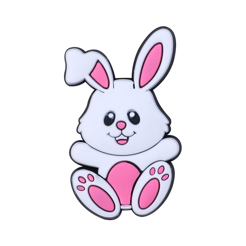 20pcs Silicone Focal Beads Easter Bunny Egg Basket and Flowerpot 6