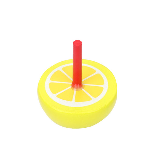 Wooden Fruit Small Spinning Top Toy Random Color