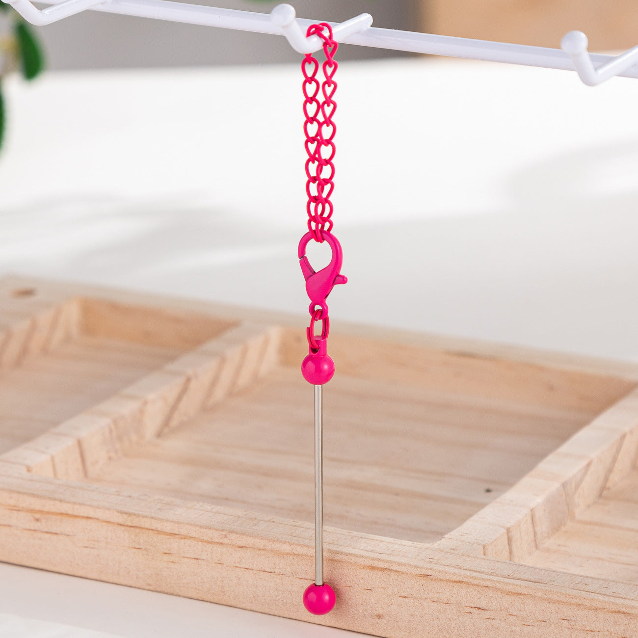 Mini Beadable Keychain Metal DIY Creative Personality Bag Pendant 13