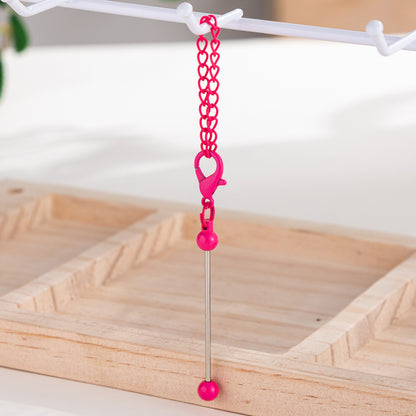 Mini Beadable Keychain Metal DIY Creative Personality Bag Pendant 13