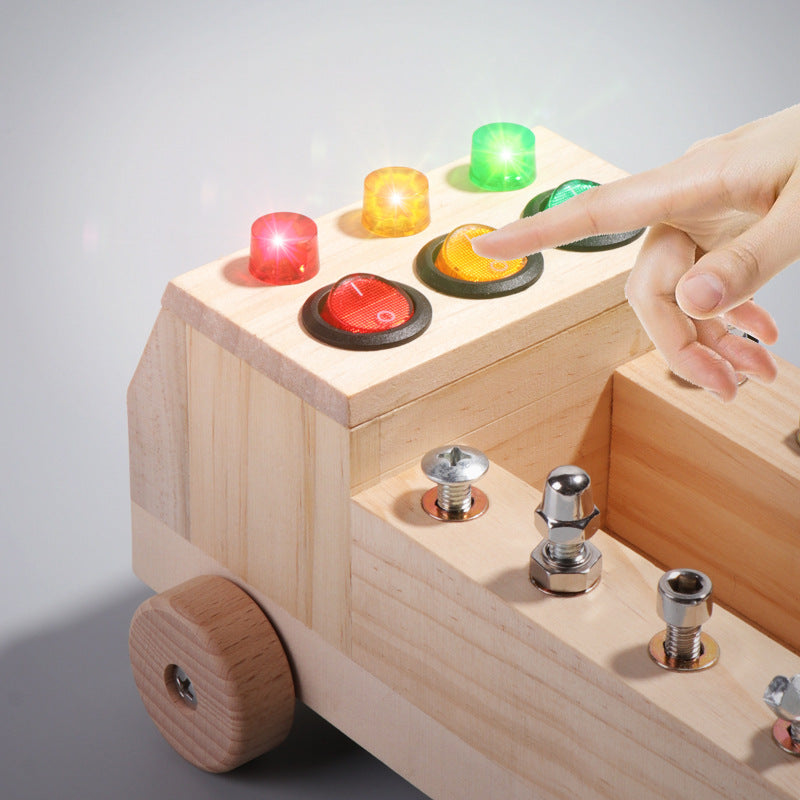 Wooden LED Switch Montessori Busy Board Educational Toy