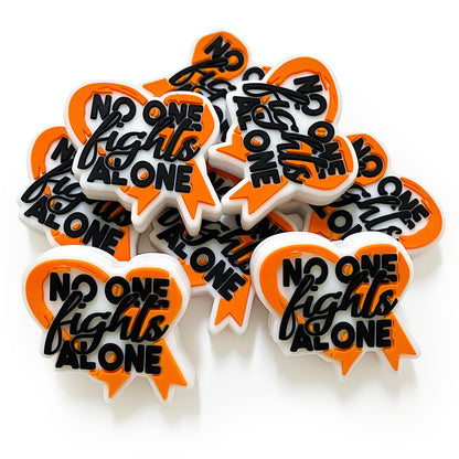 20Pcs Silicone Focal Beads Cartoon Battle Ribbon with Text Layered Design 3
