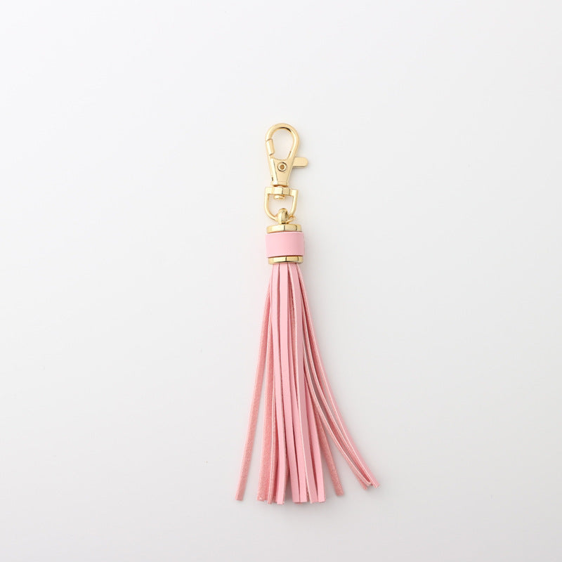 PU Leather Tassel Keychain with Buckle Charm for Women 5