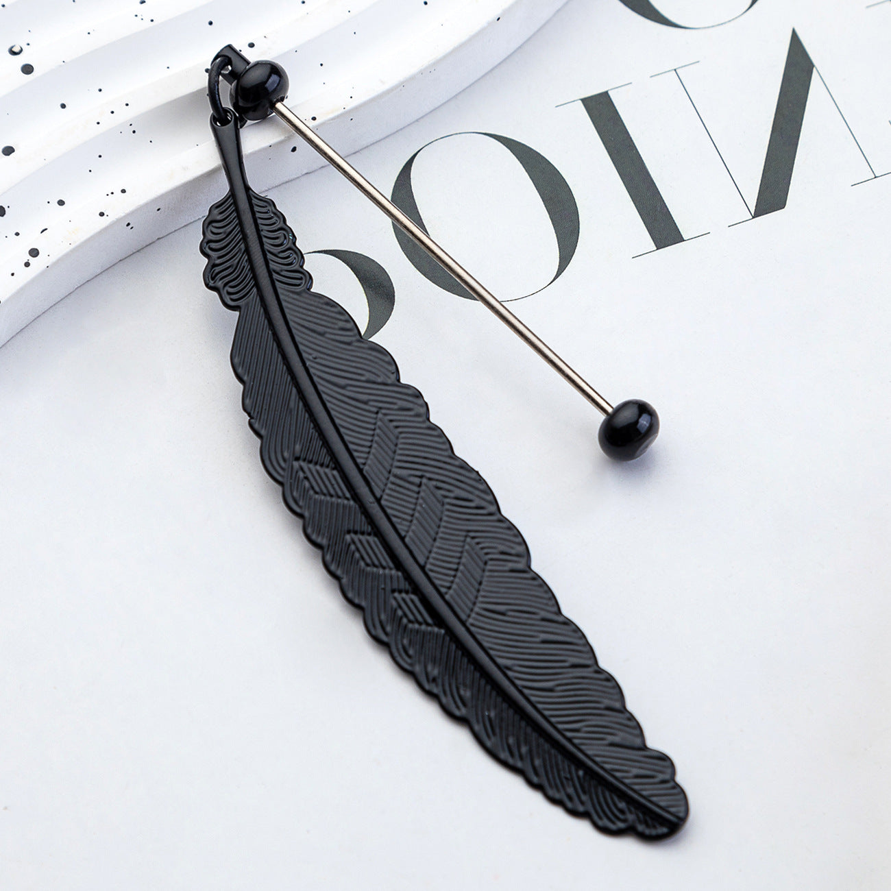 Beadable Feather Bookmarks Metal DIY Craft Supplies 19.6x2.4cm 9