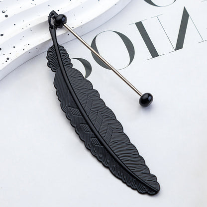 Beadable Feather Bookmarks Metal DIY Craft Supplies 19.6x2.4cm 9