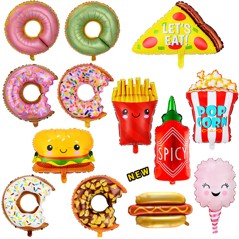 Food Theme Foil Balloon Set Birthday Party Decoration 50pcs