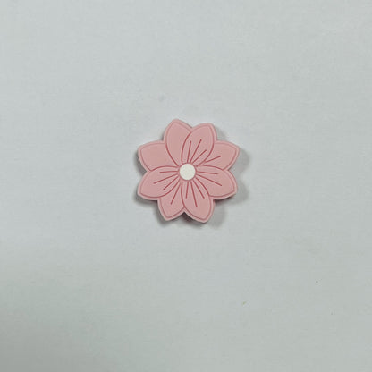 20Pcs Silicone Focal Beads Flower Macaron Color Simple Edition 8