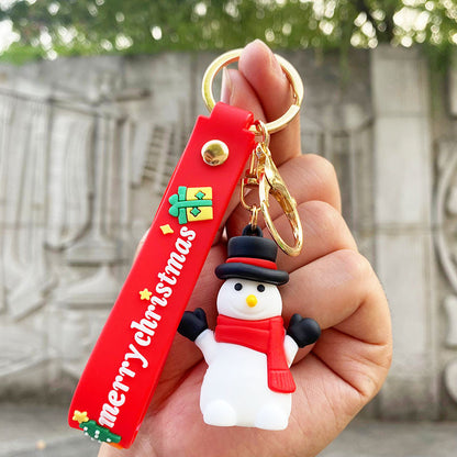Cartoon Snowman PVC Keychain Christmas Holiday Charm 12
