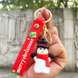 Cartoon Snowman PVC Keychain Christmas Holiday Charm 12