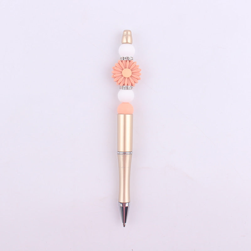 Daisy Flower Silicone Beaded Pens Ballpoint Novelty Handmade Gift 10