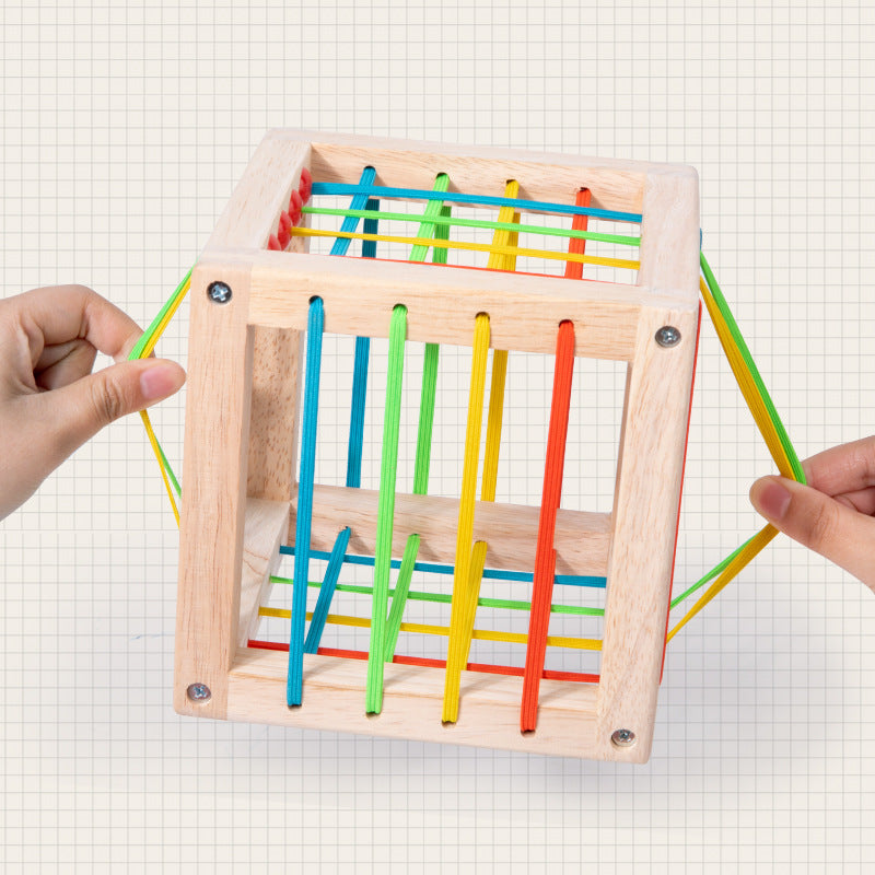 Wooden Montessori Toys Rainbow Sensory Training Cube 15.5cm 5