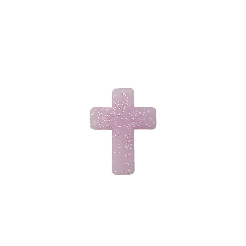 20Pcs Silicone Focal Beads Bow Cross Solid Luminous Design 16