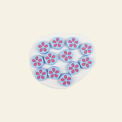 Silicone Focal Beads Petal Round Cookie Cutout Center 11