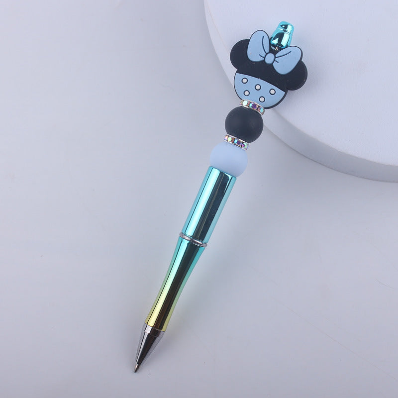 Animal Bow Silicone Beaded Pens Colorful Ballpoint Handmade Gift 8