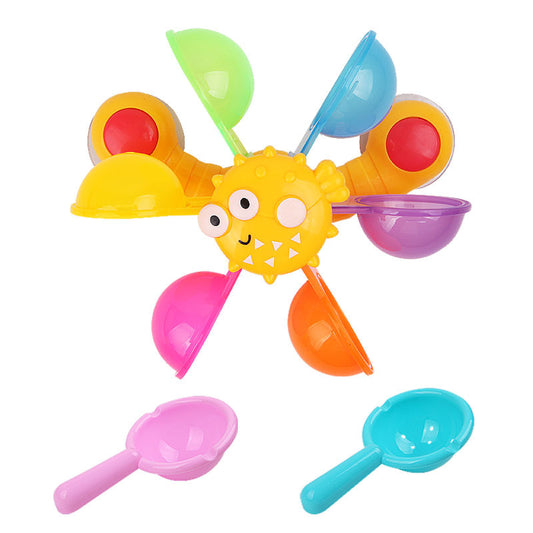 Plastic Windmill Rotary Table Toy with Spoons for Toddlers