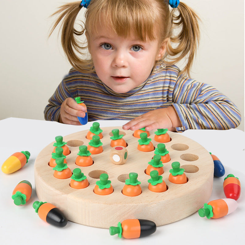 Wooden Montessori Toys Carrot Pulling Fine Motor Skills Toy 4