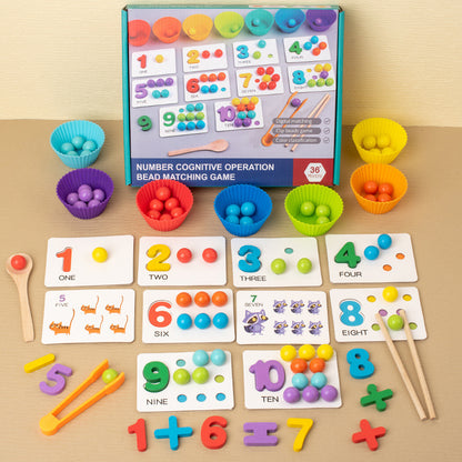 Wooden Number Pairing Montessori Toys Educational Sorting Toy 6