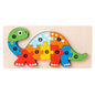 Wooden Building Blocks Animal Traffic Shapes Matching 3D Puzzle Toy 19