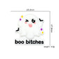 20Pcs Silicone Focal Beads Cartoon Ghost with Text Boo Bitches 3