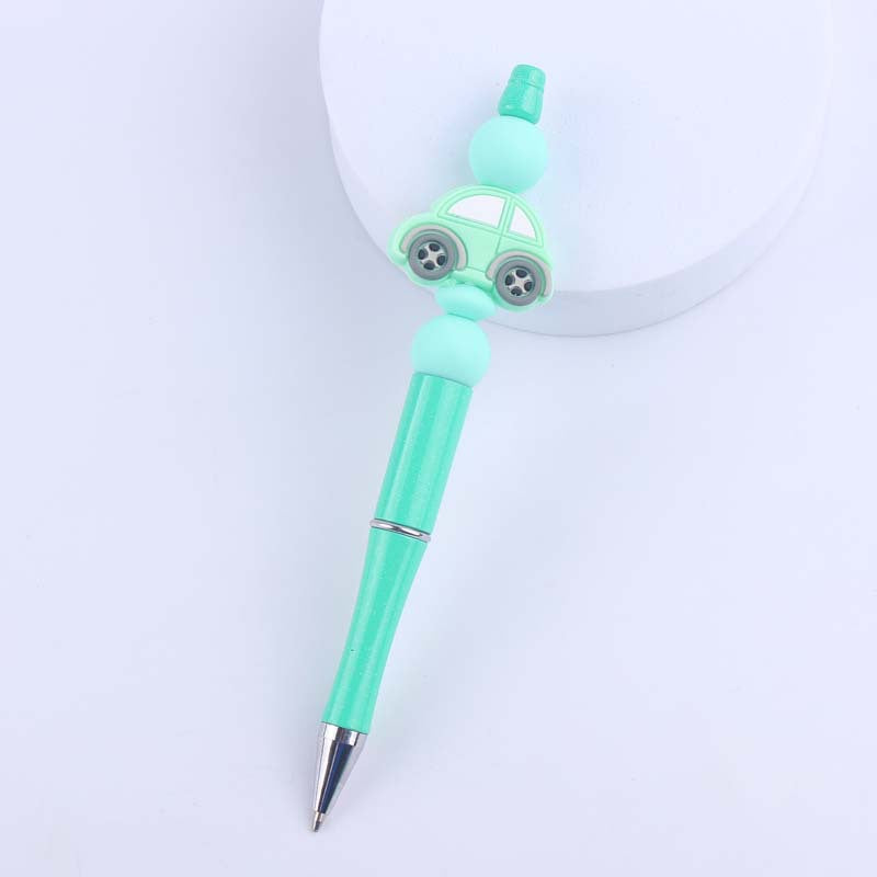Cartoon Car Silicone Beaded Pens Handmade Office School Supplies Gift 14