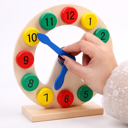 Wooden Montessori Toys Teaching Clock Educational Toy 3