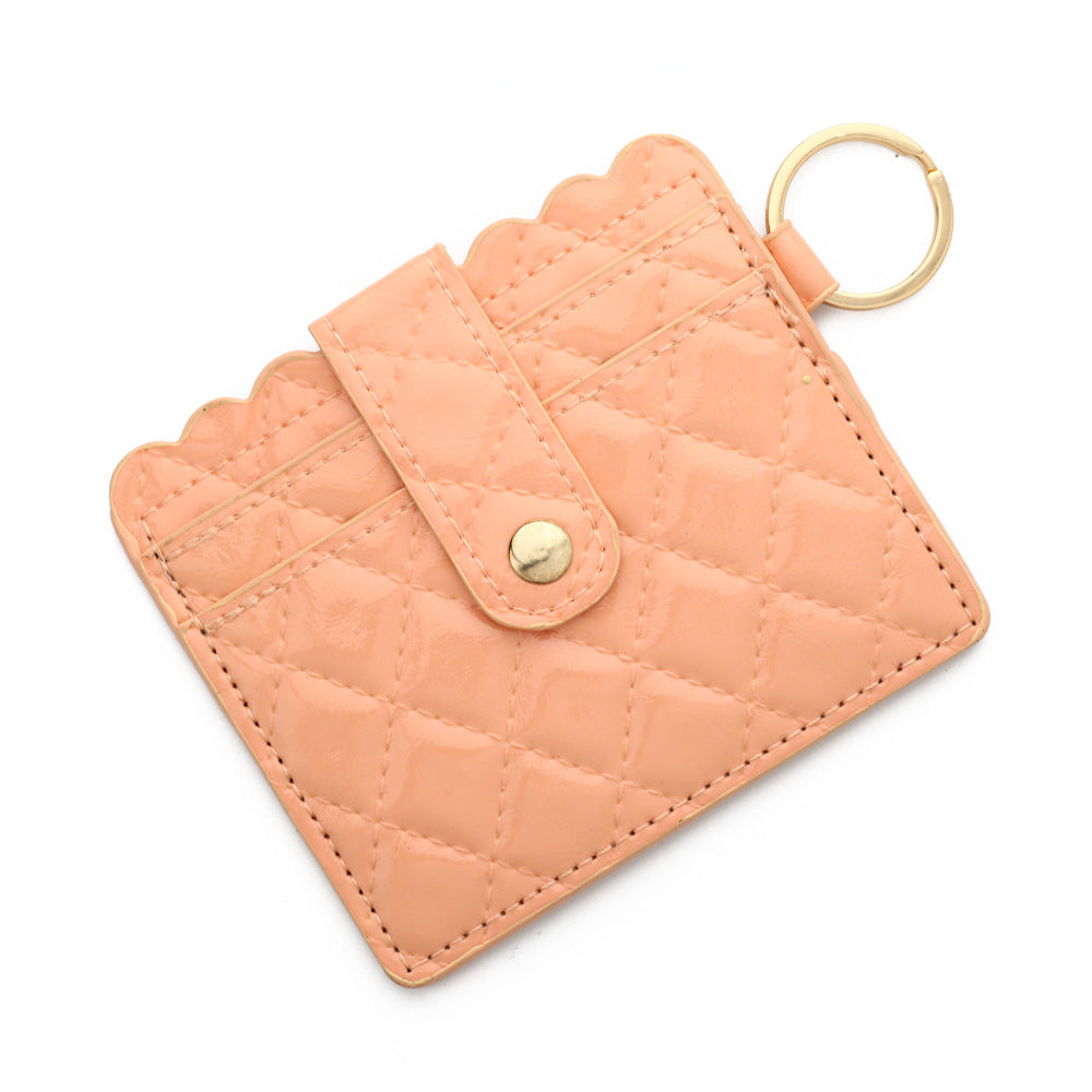 PU Leather Keychain Coin Purse Card Holder Compact Design 18