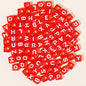 100pcs 6mm Square Acrylic Letters Beads Colorful DIY Accessories 12