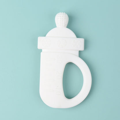 Silicone Baby Bottle Teething Toy Soft Gum Chew for Babies 2Pcs 6
