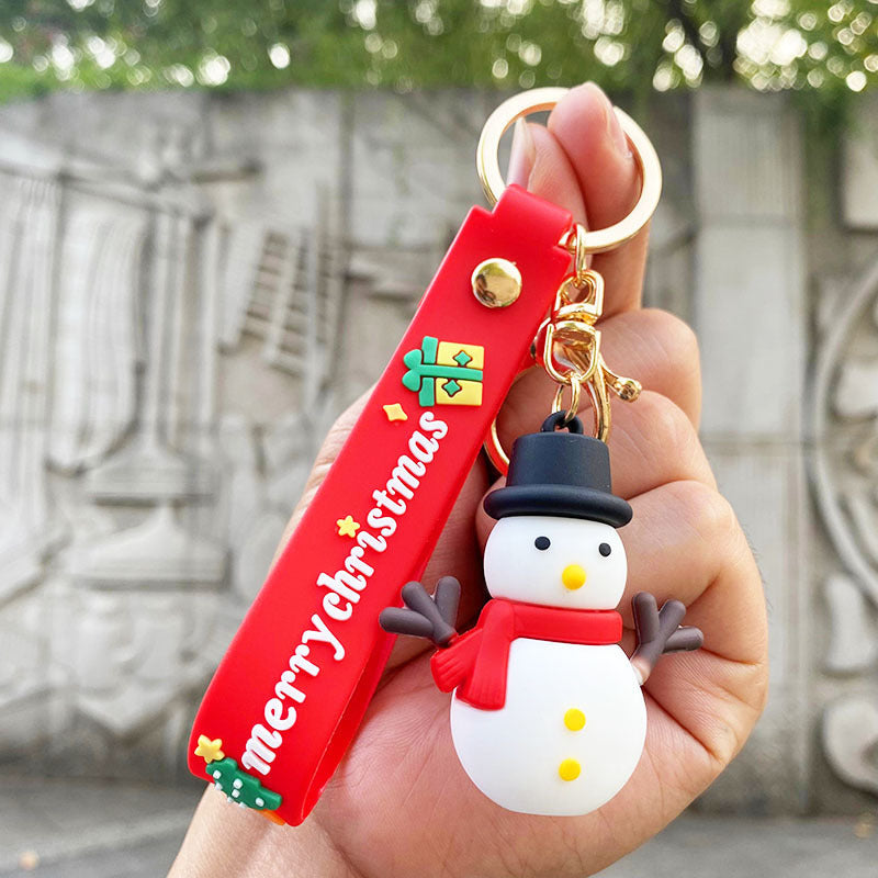Cartoon Snowman PVC Keychain Christmas Holiday Charm 11