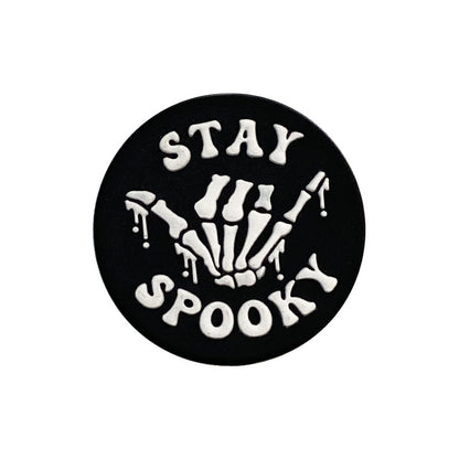 20pcs Silicone Focal Beads Phantom Finger Stay Spooky Printed Text 4