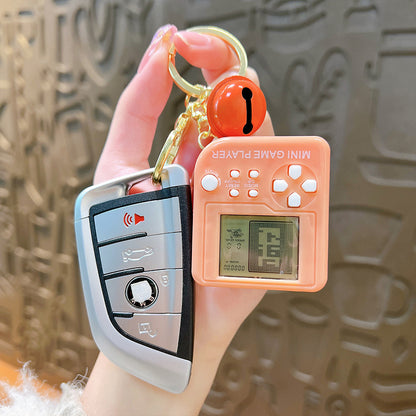 Tetris Game Keychain Electronic Mini Pet Machine Plastic Charm 3