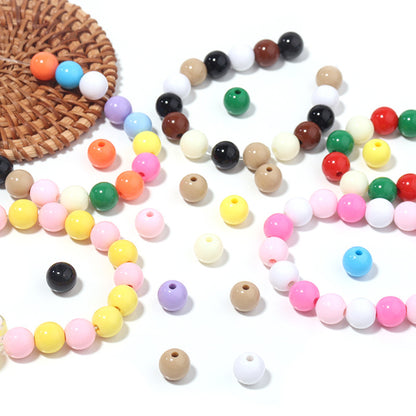 100pcs 6mm Macarons Round Acrylic Beads Christmas Solid Color Bracelet Accessories 4