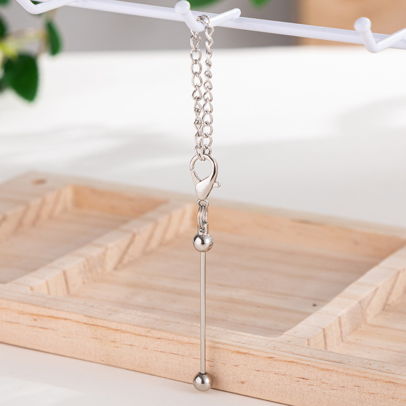 Mini Beadable Keychain Metal DIY Creative Personality Bag Pendant 8