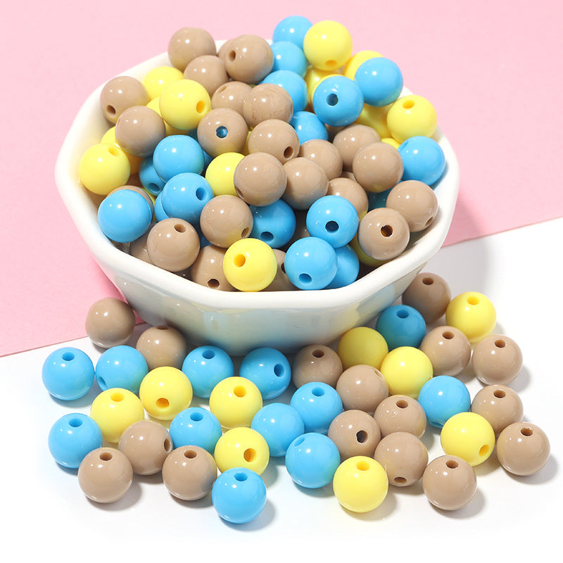 100pcs 6mm Macarons Round Acrylic Beads Christmas Solid Color Bracelet Accessories 6