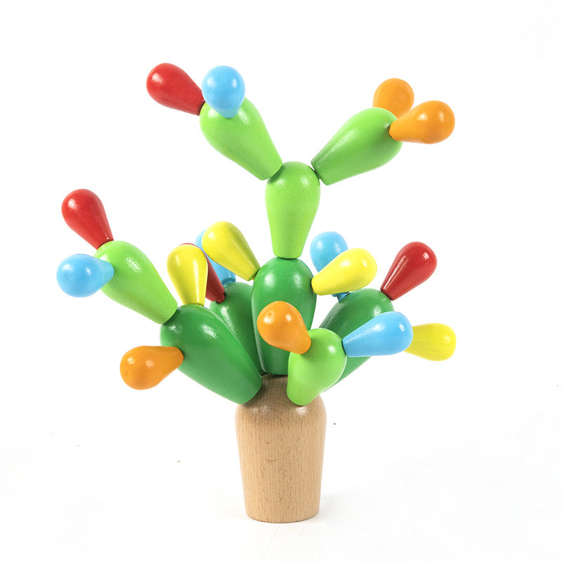 Wooden Cactus Building Blocks Educational Montessori Toys
