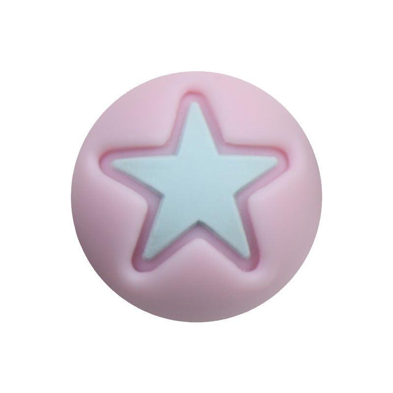 50pcs 15mm Heart Star Silicone Beads Solid Color 21