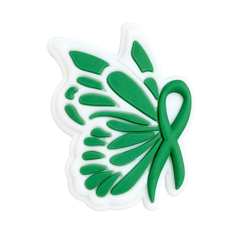 20pcs Silicone Focal Beads Bow Tie With Layered Wings 8