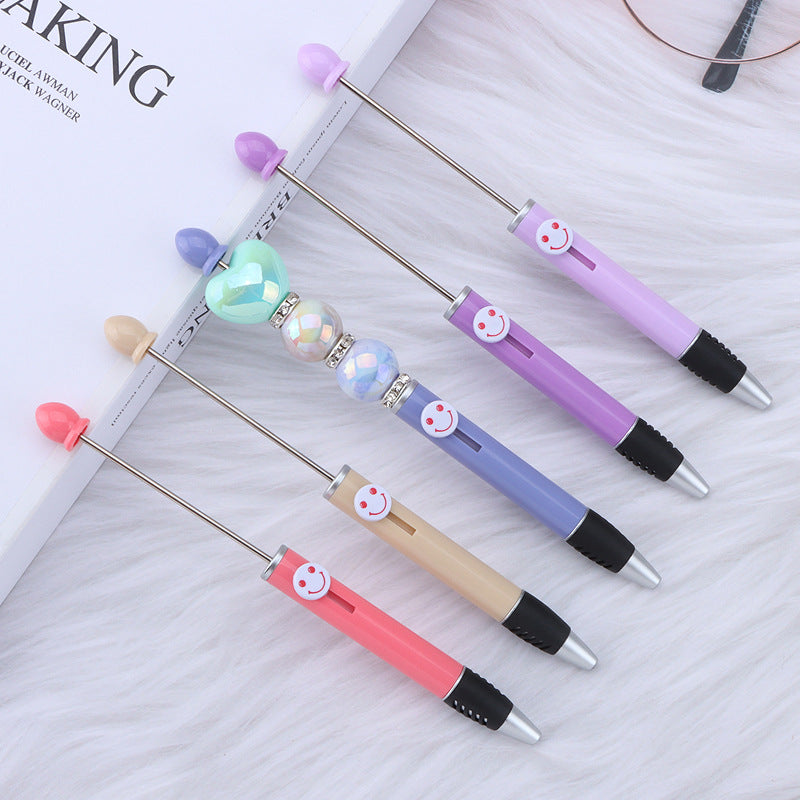 Creative Diy Printable Logo Happy Expression Plastic Beadable Ballpoint Pen 4