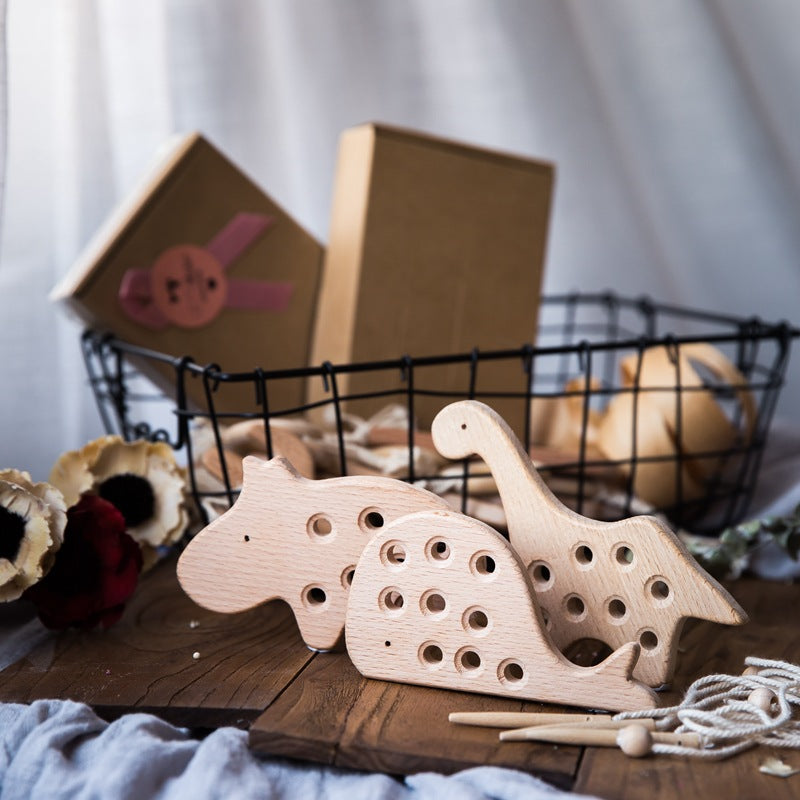Wooden Threading Animal Toys Montessori Fine Motor Skills 7