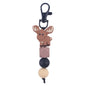 Cartoon Animal Cattle Silicone Bead Keychain with Beaded Charm 6