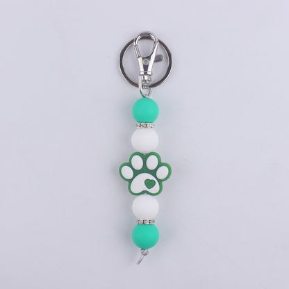 Cartoon Dog Claw Silicone Bead Keychain Charm with Lobster Clasp 8