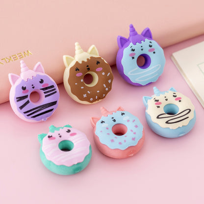 Donut Unicorn Cartoon Eraser Novelty Toy Random Color 6