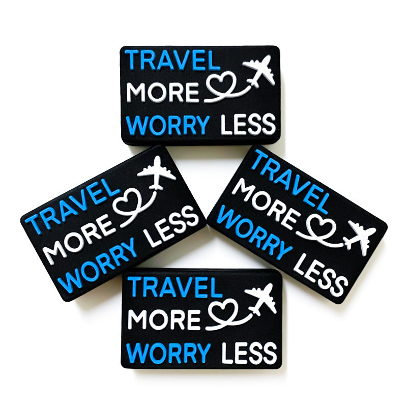 20Pcs Silicone Focal Beads Travel More Worry Less Printed Text 4