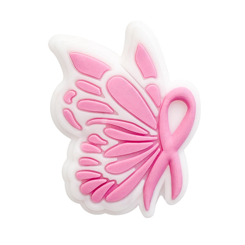 20pcs Silicone Focal Beads Bow Tie With Layered Wings 3