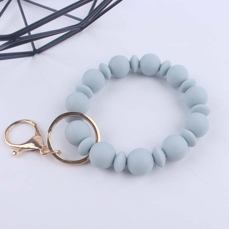 Silicone Bead Wristlet Keychain Loop with Lobster Clasp 10