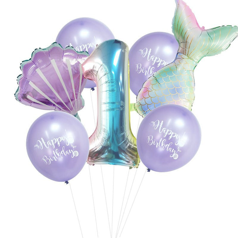 Mermaid Foil Balloon Set Birthday Party Decoration 4