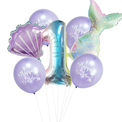 Mermaid Foil Balloon Set Birthday Party Decoration 4