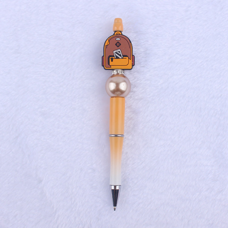 Cartoon Pattern Silicone Beaded Pens Ballpoint Pen DIY Craft Supplies 13