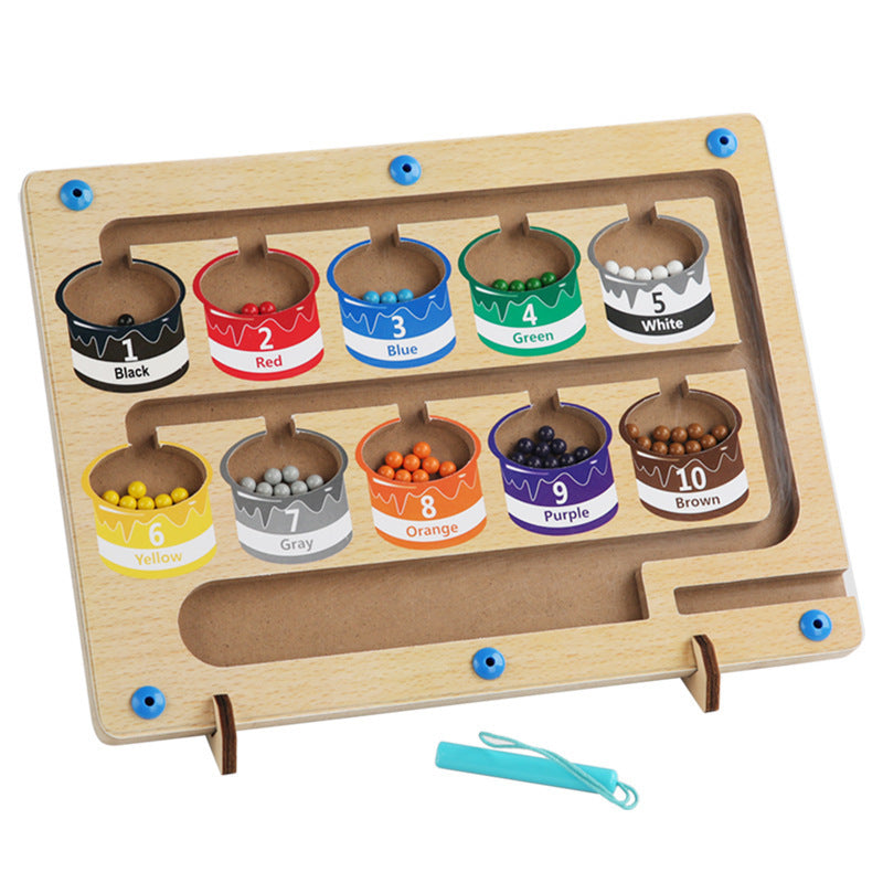 Wooden Montessori Toys Magnetic Counting Color Classification for Kids